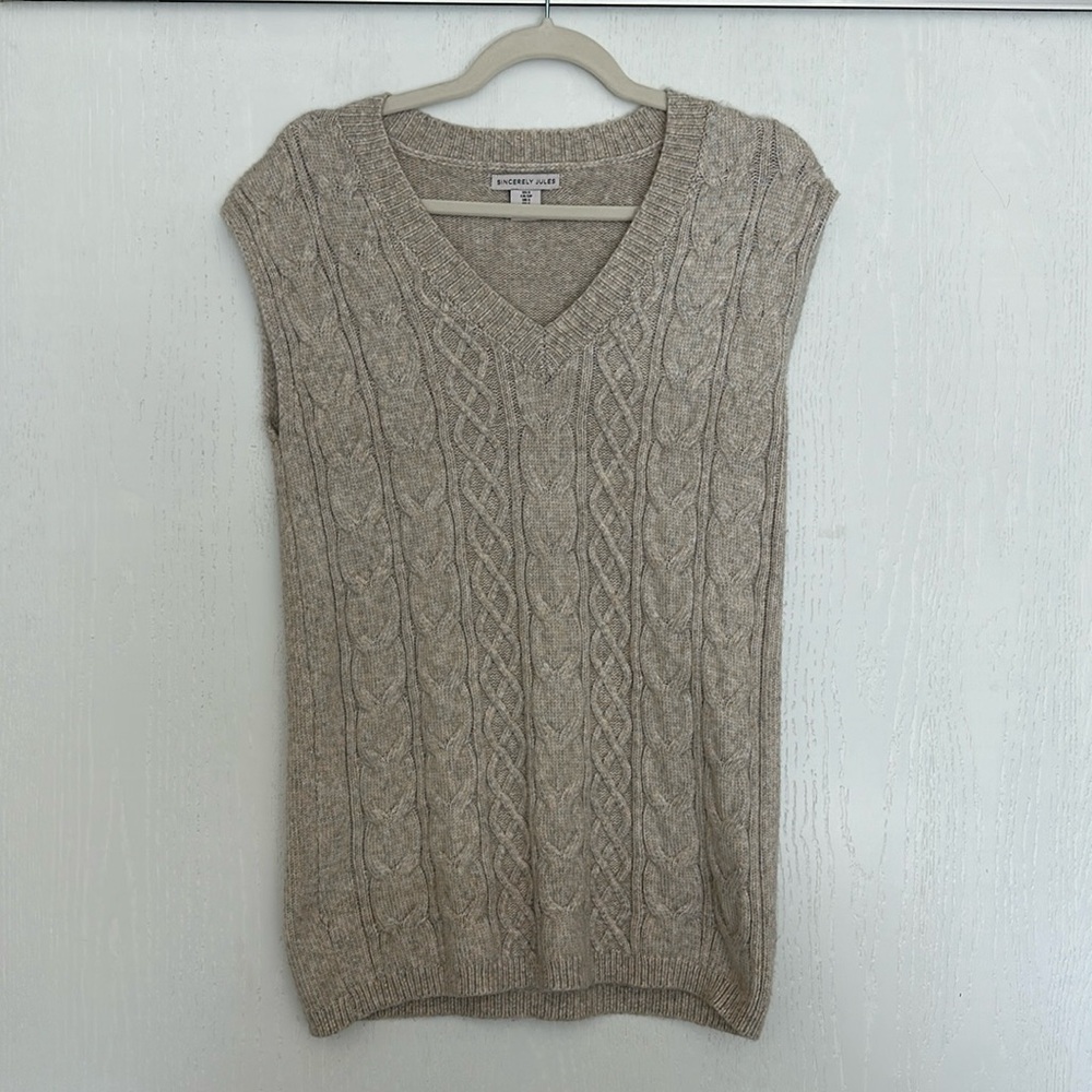 Long knit cap sleeve sweater